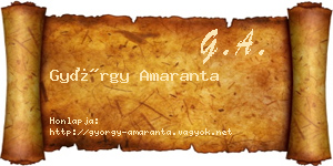 György Amaranta névjegykártya